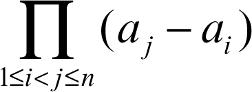 Vandermonde, determinante di in