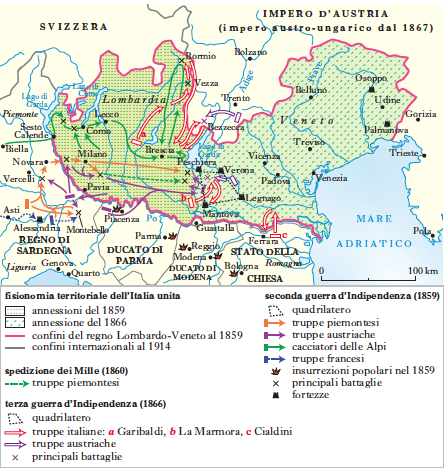 Lombardo Veneto Regno In Dizionario Di Storia Cartina Regno Lombardo Veneto