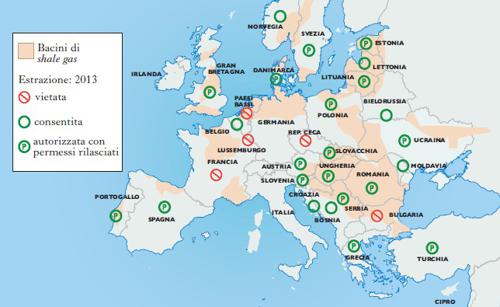 Riserve di shale gas in Europa