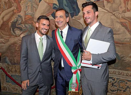 Giuseppe Sala con Paolo Paolillo e Alessandro Giovanetti