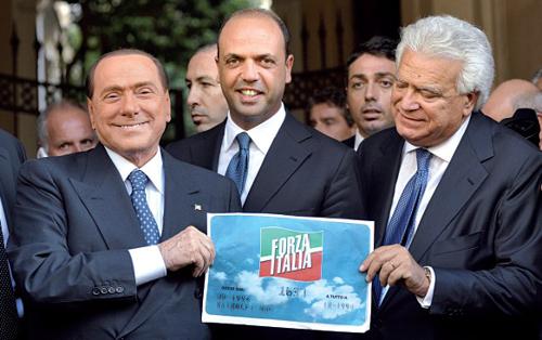 Silvio Berlusconi, Angelino Alfano e Denis Verdini