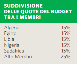 Suddivisione delle quote del budget