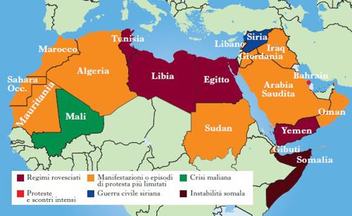 Cartina paesi arabi